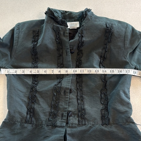 Savigo Black Silk Jacket Size M - Picture 9 of 9